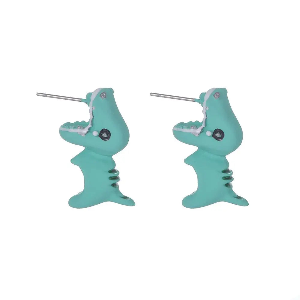 2pcs/1pair Animal Cartoon Stud Earring For Women Cute Dinosaur Little Dog Whale Clay Bite Ear Jewelry Funny Gifts Fashion