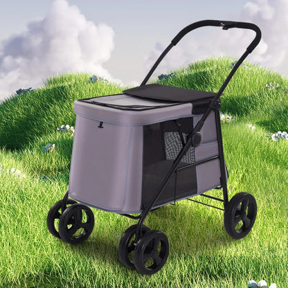 China Wholesale Outdoor retractable pet stroller cart open pet wagon stroller for travel