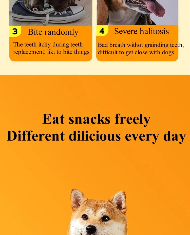 [2024]3Bags Multiple flavors of dog snacks bite resistant clean teeth chicken duck meat Dogs training reward Pet Dry Food