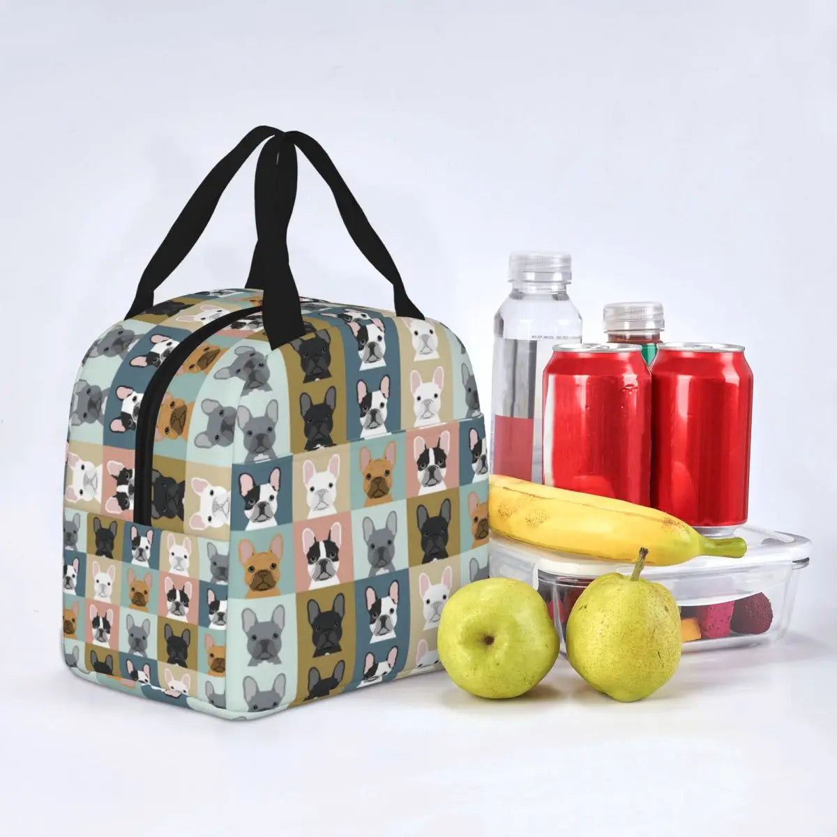 French Bulldog Dog Insulated Lunch Bag Portable Dogs Lunch Container Thermal Bag Tote Lunch Box School Outdoor Food Handbags