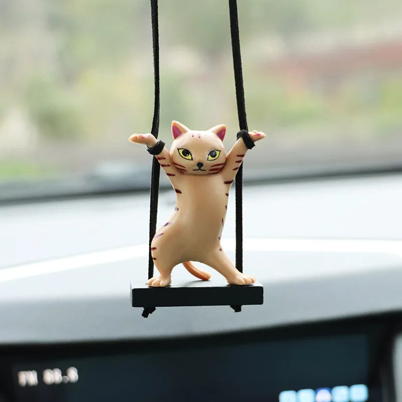 Car Pendant Creative Cute Branch Cat Rearview Mirror Pendant Car Interior Decoration Car Interior Accessories Para Auto