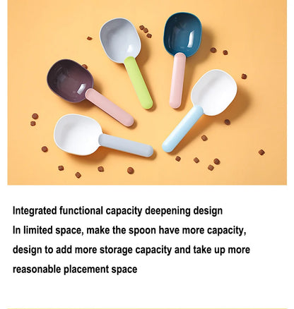 Pet Cat Dog Food Shovel with Sealing Bag Clip Spoon Multifunction Thicken Feeding Scoop Tool Creative Measuring Cup Pet Supplies