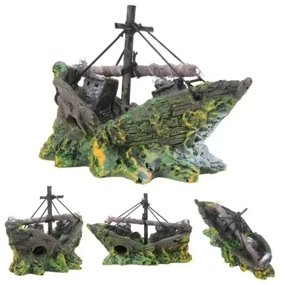 Aquarium decor Fish Tank Decoration Landscape Pirate Ship Wreck Ship Vintage Resin Design Boat Aquarium Accessories Home Decor