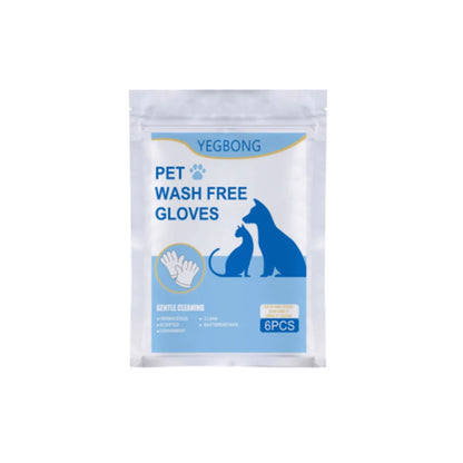 6pcs Disposable Pet Cleaning Gloves for Cats & Dogs Bath