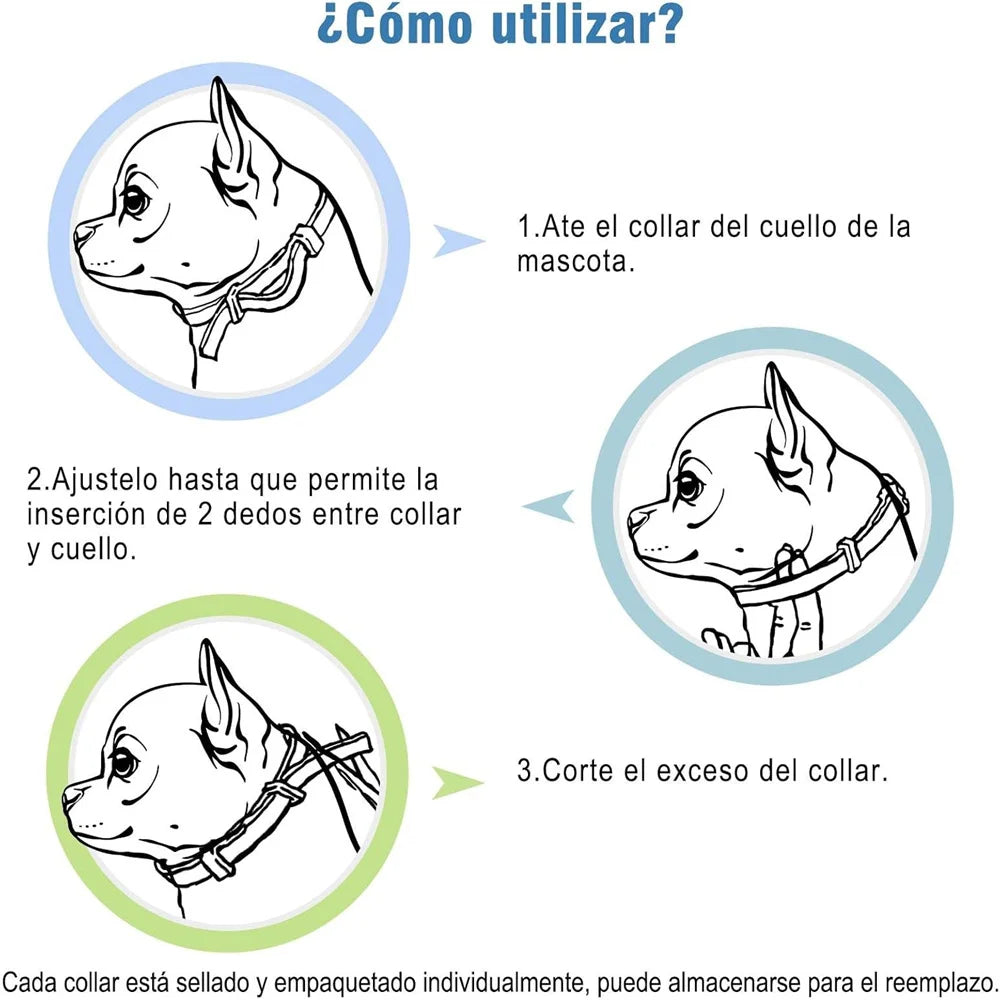 SEISSO Antiparasitic Collar for Dogs 8 Months of Protection Collar Protects Dogs and Cats from Fleas  Lice Mosquitoes Larvae