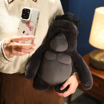 38cm  King Kong Plush Toys Black Ugly Gorilla Doll Movie Character Christmas Birthday Gift Zoo Souvenir