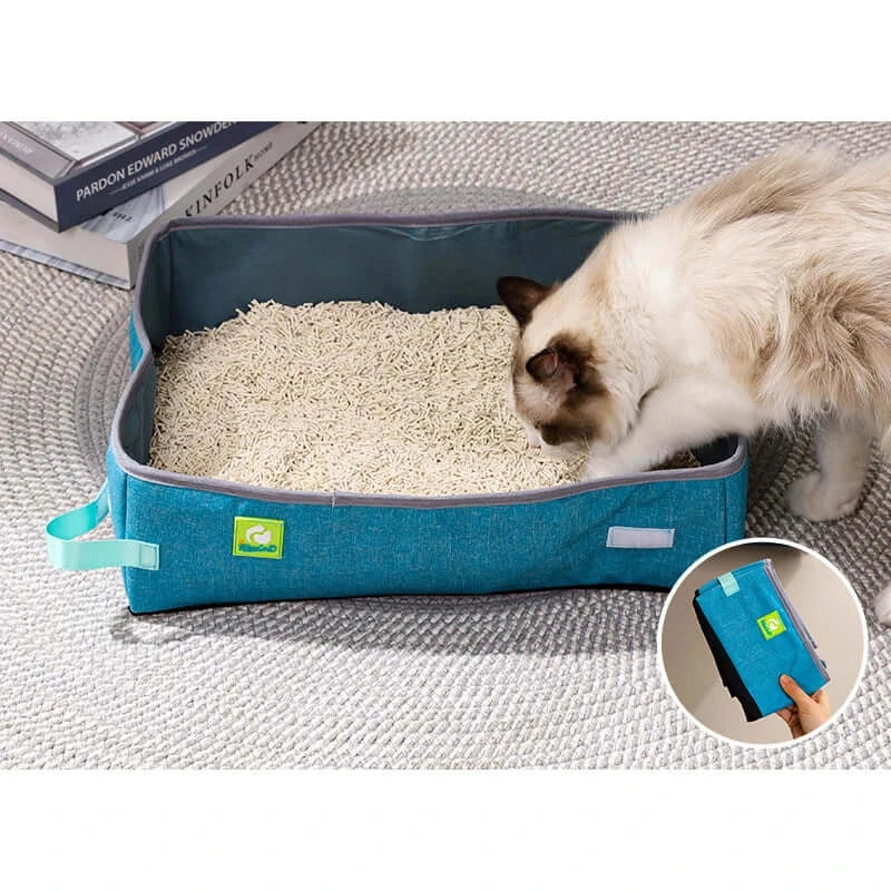 Portable  Cat Folding Travel Litter Box Dog Toilet Tray Folding Cat Litter Bedpan Waterproof Outdoor Foldable Cat Litter Box