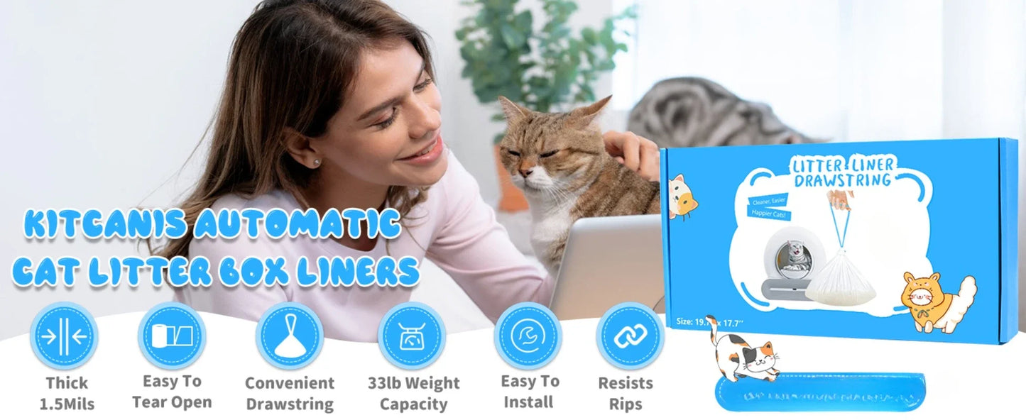 Extra-Thick Cat Litter Bags for Automatic Litter Box Cat Litter Box Liners for MeoWant/catlink/Tonepie Katzentoilette Müllbeutel