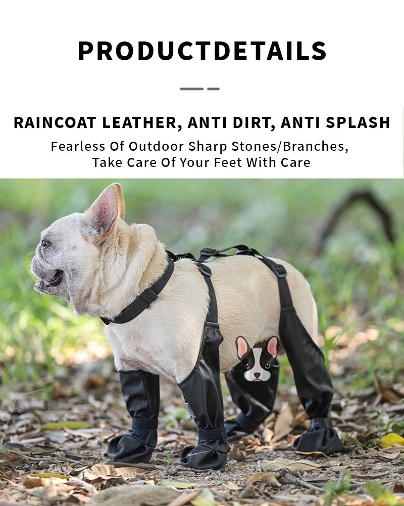Dog Shoes Waterproof Ajustable Shoes For Dogs Non-Slip Dog Boots Outdoor Protector Accessories For Small Medium French Bulldog