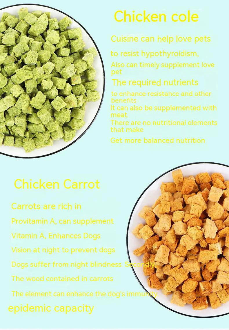 Pet Dog Freeze Dried Dog Snacks Chicken Vegetable Grains Bony Puppy Molar Cat Snacks