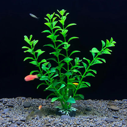 7.08 吋魚缸仿真植物水族箱人造裝飾植物擺飾水草魚缸塑膠裝飾 18 厘米
