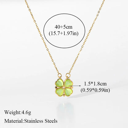 EILIECK 316L Stainless Steel Moon Pearl Zircon Puppy Pendant Necklace For Women Girl New Fashion Neck Chain Jewelry Gift Bijoux
