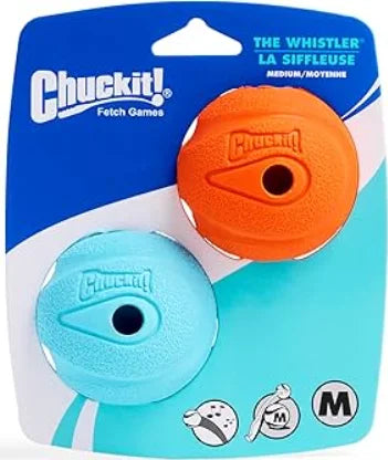 Chuckit  Dog Fetch Toy WHISTLER BALL Noisy Play Fits Launcher