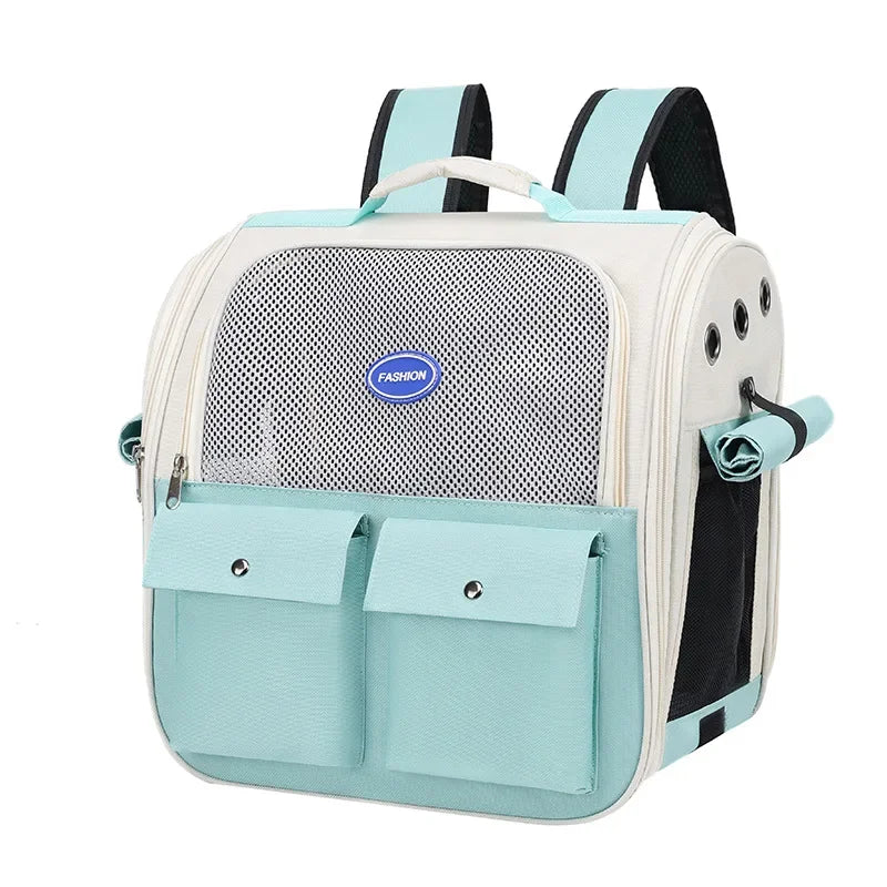 Adjustable Strap Pet Carrying Bag Foldable Cat Backpack for Outdoor Travel Ventilation Large Capacity Cat Carrier Backpack