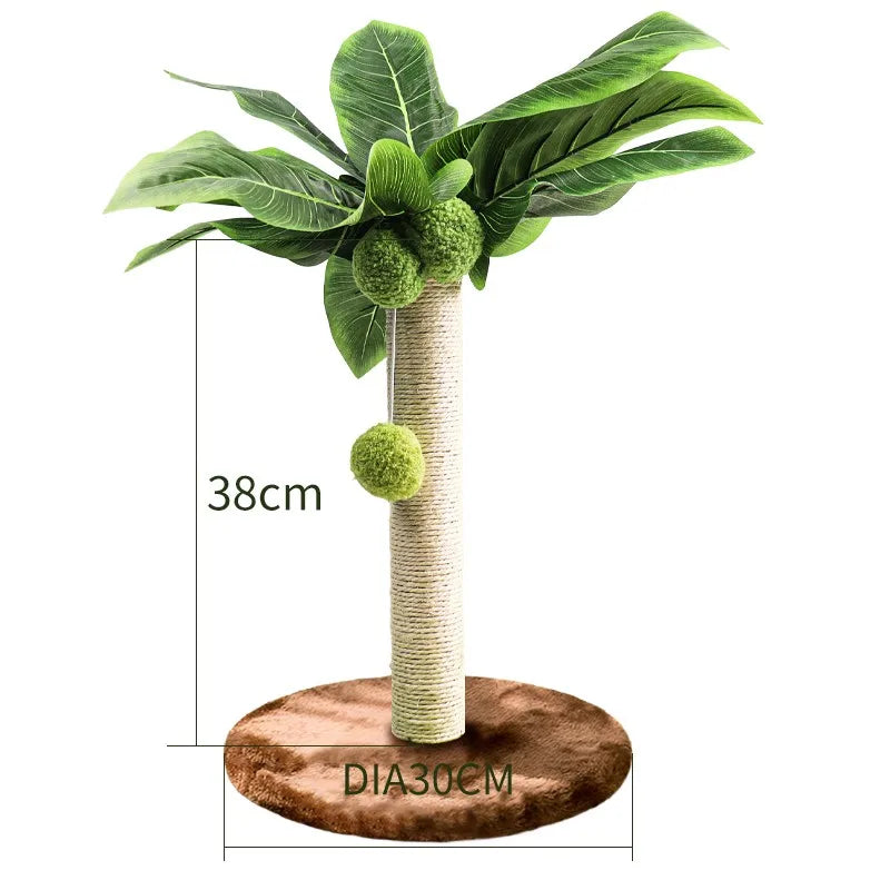 Cat Scratching Post for Kitten Cute Green Leaves Cat Scratching Posts with Sisal Rope Indoor Cats Posts Cat Tree Pet Products