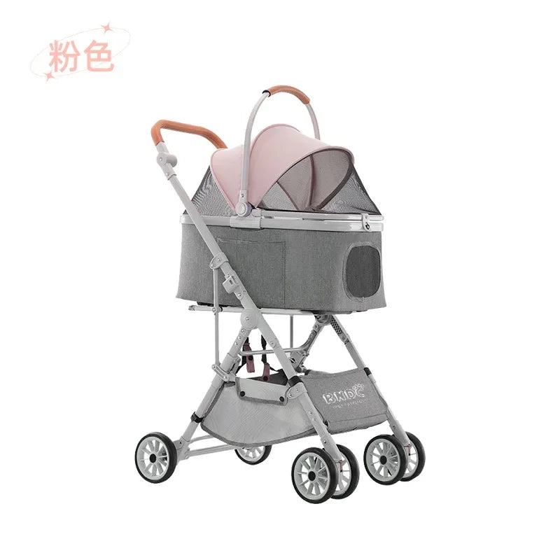 Detachable Pet Cart Detachable One Car Three-purpose Universal Pet Cart for Cats and Dogs