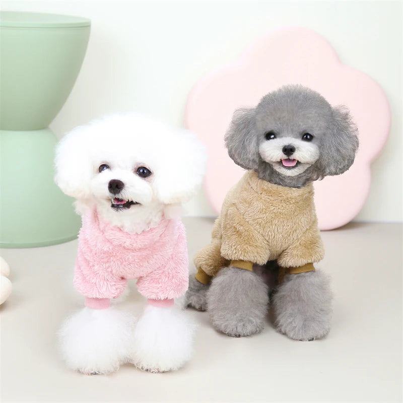 Winter Puppy Jumpsuit Soft Warm Dog Clothes For Small Medium Dogs Pajamas Chihuahua Coat Pug Yorkies Overalls Pet Clothing