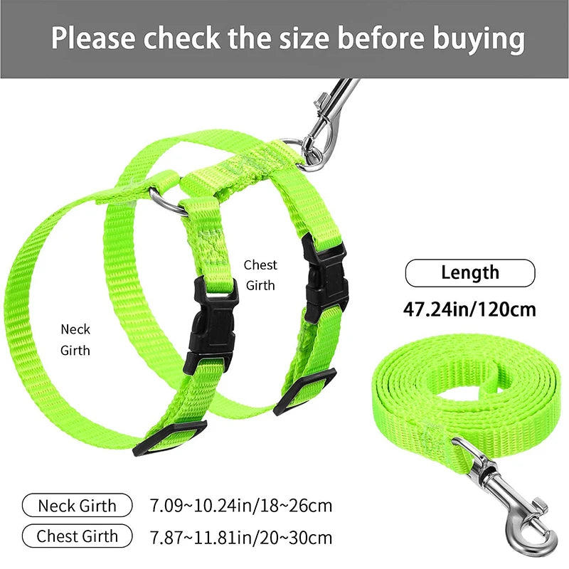 Low Price Rabbit Cat Harness and Leash Set Adjustable Nylon Harnesses for Bunny Kitten Pet Outdoor Walking Supplies Accessories