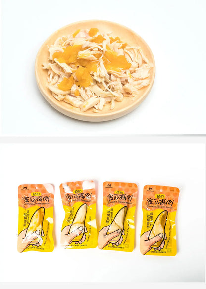 Pet Snack Wet food  Boiled Chicken Breast & Pumpkin Fit For Cats And Dogs Nutritious Mixed Food And Complementary Food