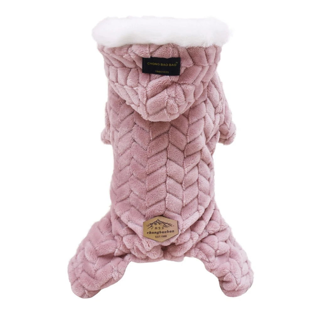 Winter Pet Dog Clothes Thicker Polyester Cotton Coat Jumpsuit Four-legged Down Jacket For French Bulldog Puppy Chihuahua