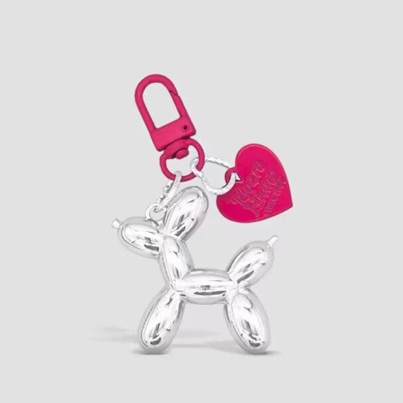 Fashion Keychain Punk Y2K Balloon Dog Keychains for Women Bag Pendant Jewelry Trinket Girl's Car Key Ring