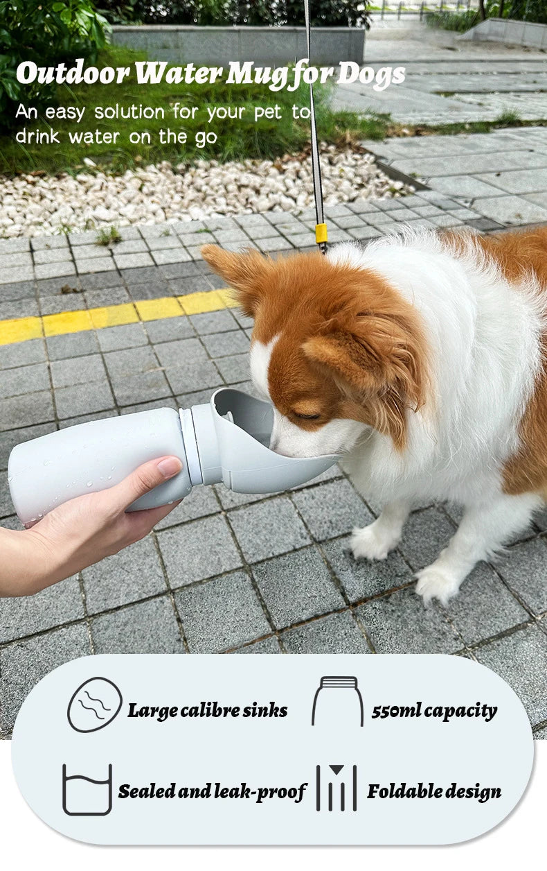 550ml Folding Pet Outdoor Walking Mug Portable Travel Water Bottle Puppy Cats Dogs Drinking Water Dispenser Cup Supplies