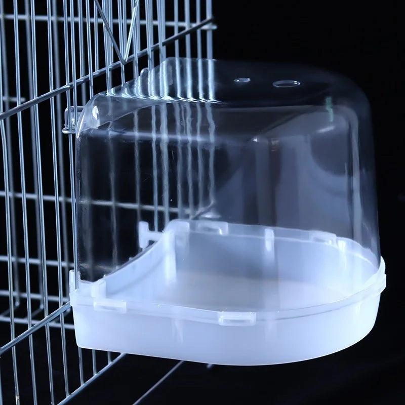 Hanging Bird Bath Cube Parrots Bathtub Bath Shower Box Cage Accessory for Little Bird Canary Budgerigar Cockatiel Parrot Bath