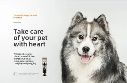 Rechargeable low-noise pet grooming clipper for dogs & cats