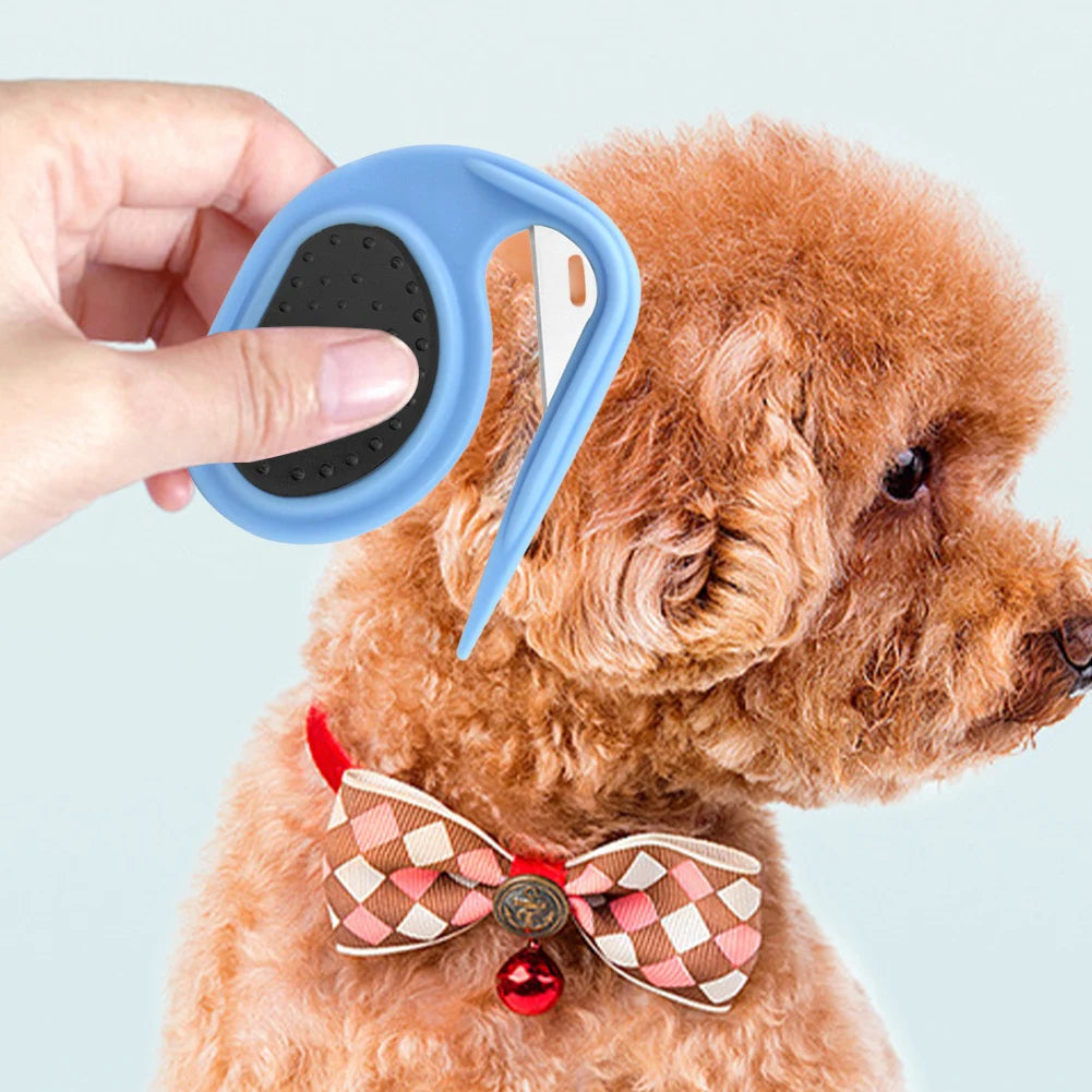 Pet Open Knot Comb Blade Comb Dog Cat Hair Cutter Comb Anti-slip Pet Hair Remover Brush Cat Hairbrush Cat Dog Grooming Scissors