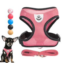 small dog harness, cat harness, adjustable pet harness, pug harness, chihuahua harness, bulldog harness, dog leash set, small breed pet harness, breathable dog vest, quick-release harness, puppy harness, pet walking accessories