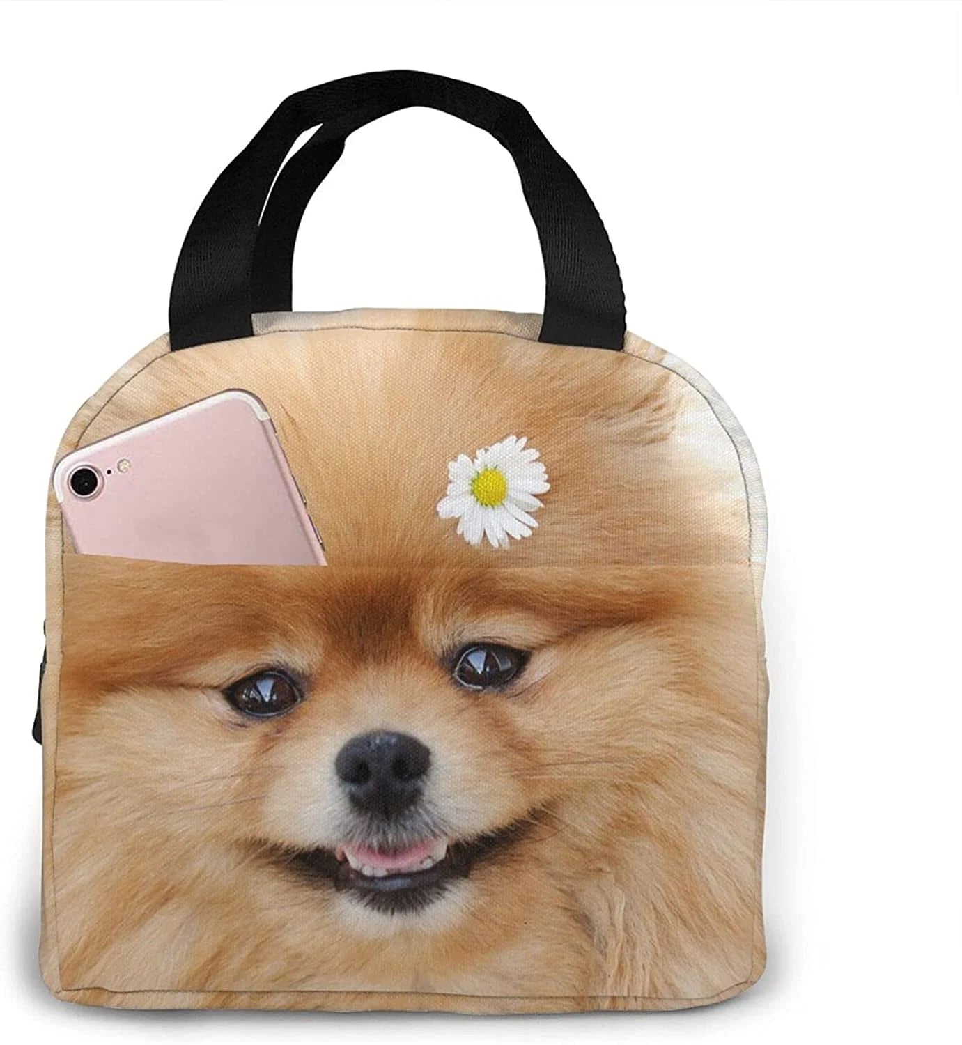 Pomeranian Dog Insulated Lunch Bag For Reusable Waterproof Cooler Bag Lunch Box For Teens Girls School Travel Picnic