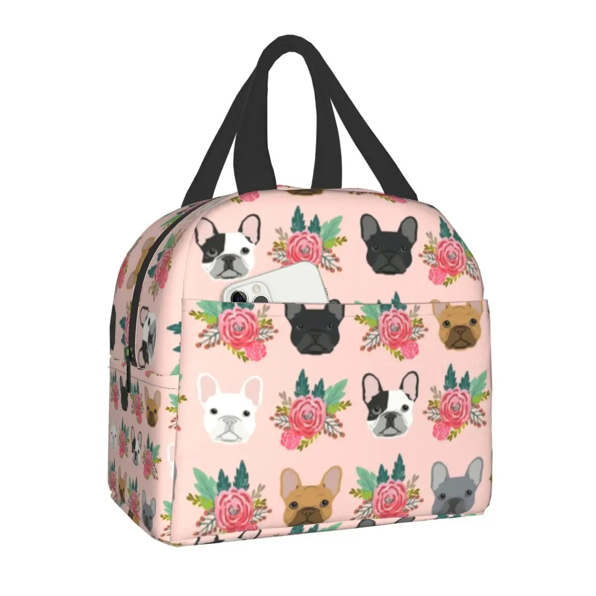 Pomeranian Dog With Summer Leaf Insulated Lunch Bag for School Office Pet Spitz Resuable Thermal Cooler Bento Box Women Kids