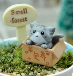 Kawaii Mini Cat Ornament Garden kitten statue Gift For Kids Children Baby Room Decoration Toy