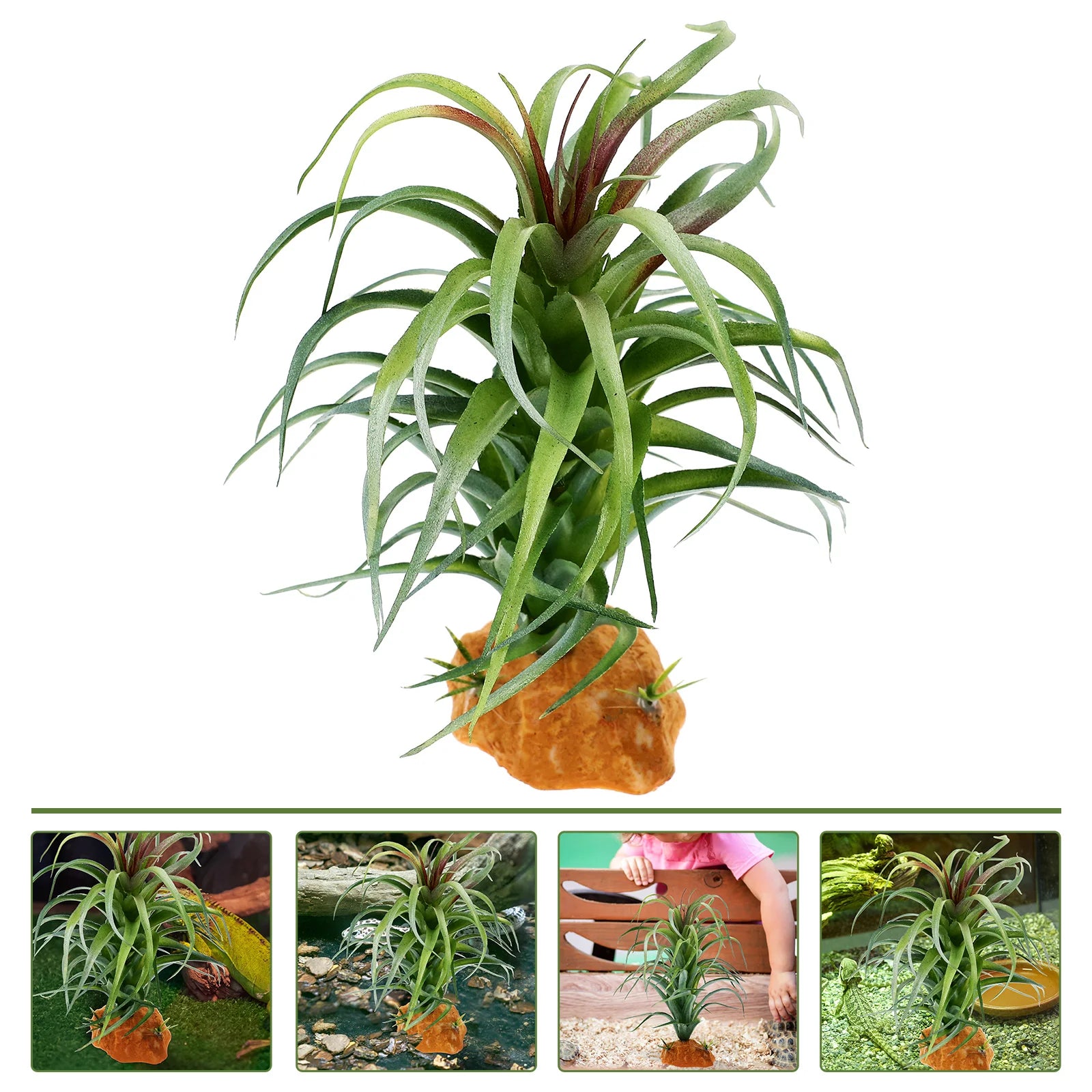 Simulation Plant Indoor Decor Reptile Terrarium Fish Tank Upholstery Trim Decorate Fake Plants for Reptiles