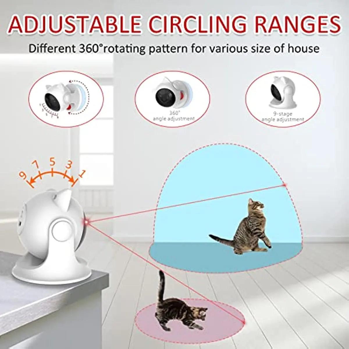 ATUBAN 充電自動雷射貓玩具，適用於室內貓/小貓/狗的互動貓玩具，快慢模式