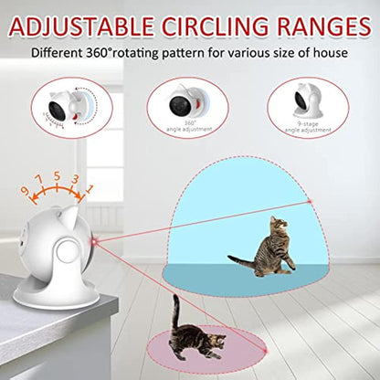 ATUBAN 充電自動雷射貓玩具，適用於室內貓/小貓/狗的互動貓玩具，快慢模式