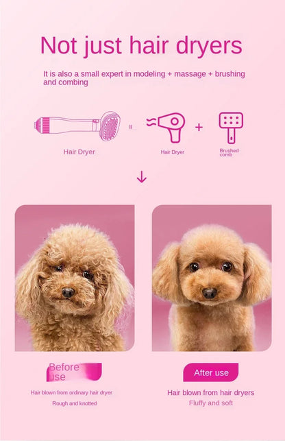 ペットヘアドライヤーソフトコーミング一体型小型・中型猫犬用ヘアドライヤー犬猫用ブロー乾燥静音ヘア乾燥
