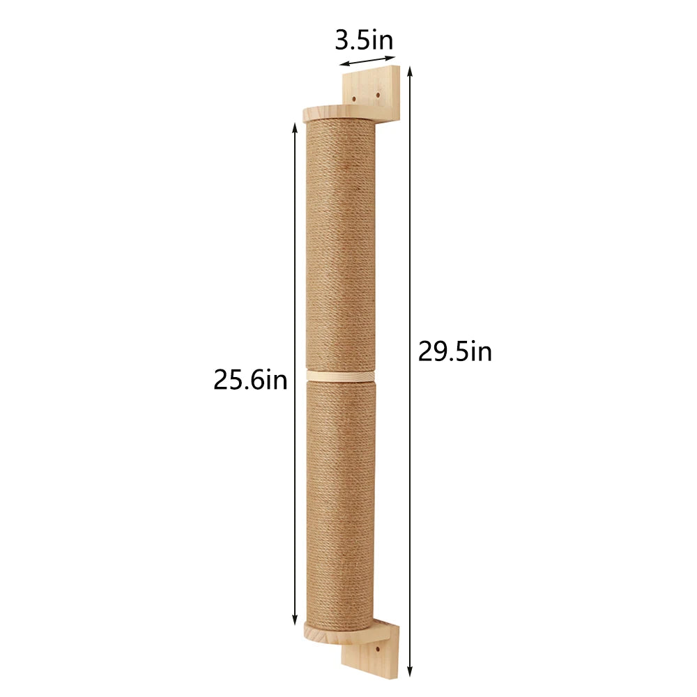 Cat Climbing Shelf Wall Mounted Four Step Stairway With Sisal Scratching Post For Cats Tree Tower Platform Jumping Pet Furniture