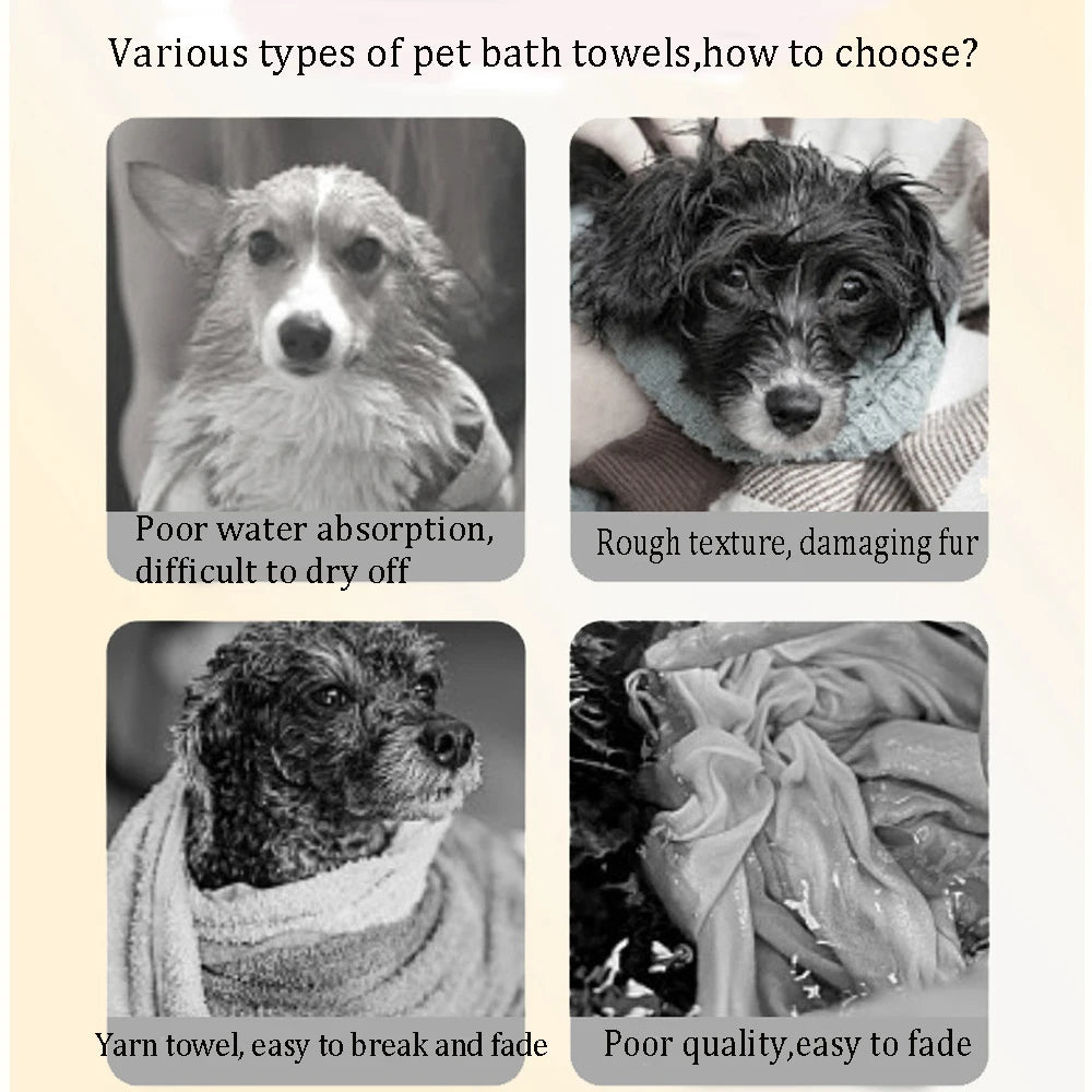 Pet Bath Towel Dog Bathrobe Absorbent Pet Quick Drying Bath Towel Bath Towel Large Small Dogs Clean Absorbent Bathrobe Full Body