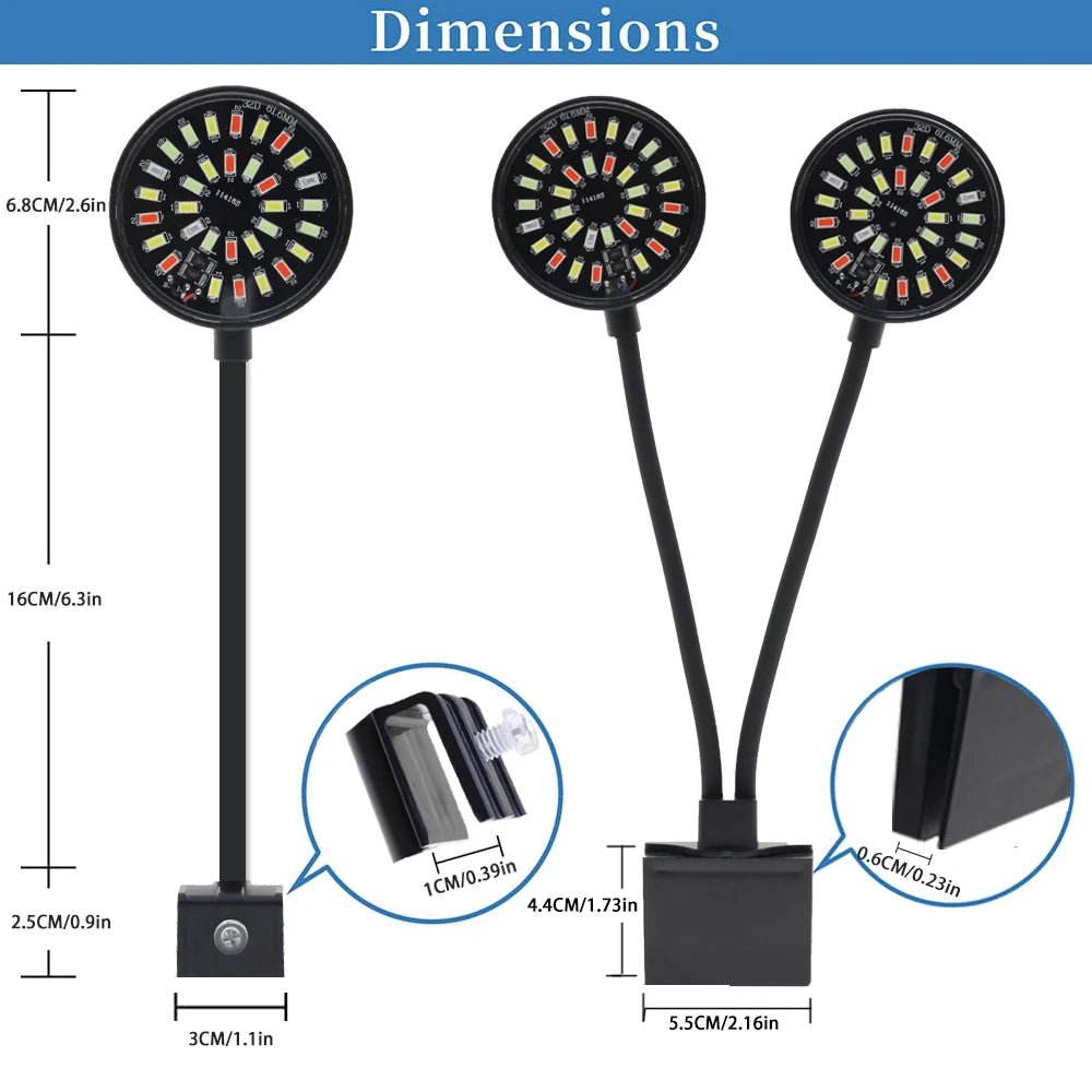 LED Aquarium Light Full Spectrum Suitable For 7.87in-23.62in Aquarium Light Freshwater Light Multiple Modes And Colors