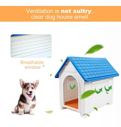 Luxury Plastic Outdoor Dog House for Small to Medium Pets