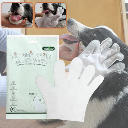ペット用ボディワイプ 6枚入り すすぎ不要 クリーニンググローブ 猫と犬のグルーミング用 マイルド消臭ワイプ 特別なクリーニングと美容用品