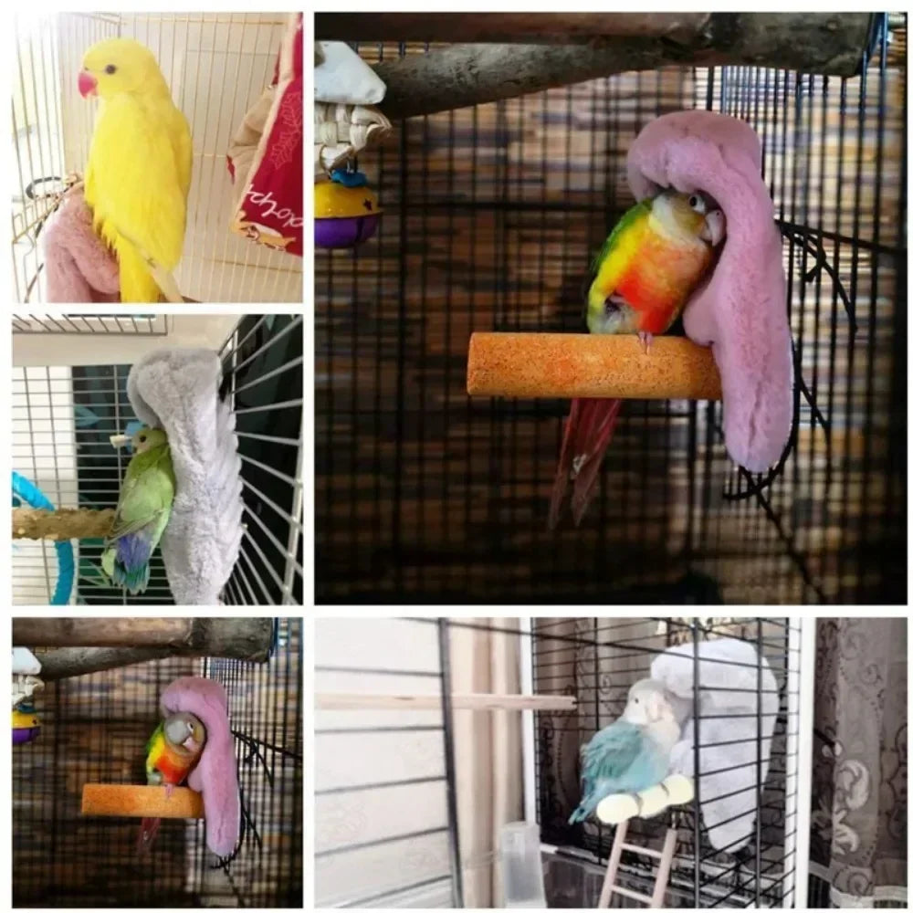 Soft Plush Bird Hammock Winter Windproof Bird Parrot Cage Hanging Bed Parakeet Cave Hideout Tent Pet Birds Nest Supplies