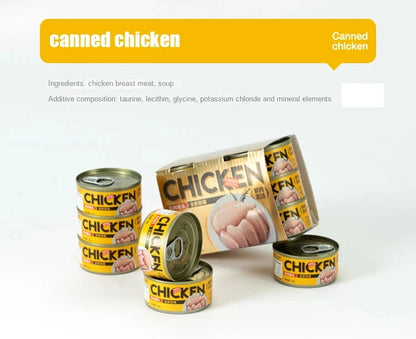 New Snacks Canned Cat Main Food Jar Gollum Sauce Steamed Chicken Breast Nutrition Hydrating Gill Wet Food