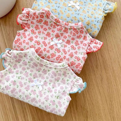 Floral Dog Vest for Summer – Flying Sleeve Girl Dog T-Shirt
