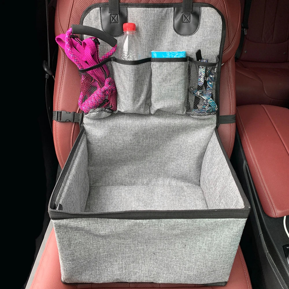 Dog Car Seat,Puppy Booster Seat for Car Front Seat with Storage Pockets