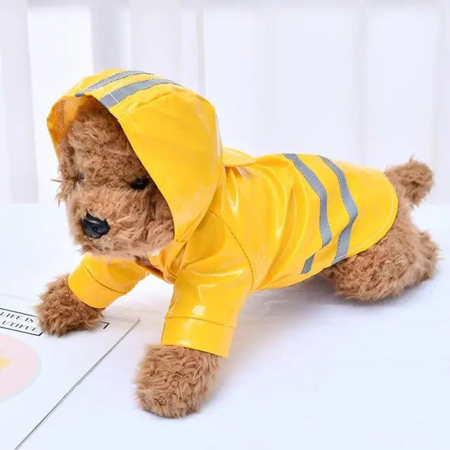 Waterproof Dog Raincoat with Hood & Reflective Strip Jacket