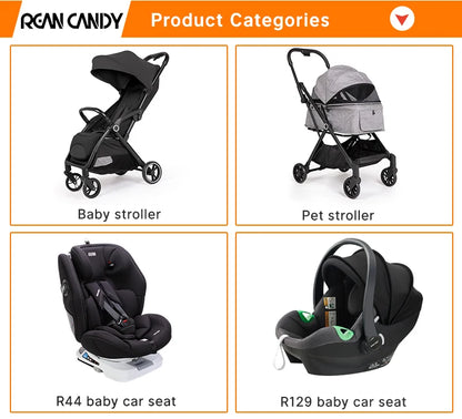 4 in 1 Pet Stroller, Folding Light weight Cat &Dog Stroller with Detachable Carrier, 180° Reversible Canopy, All Terrain 4-Wheel