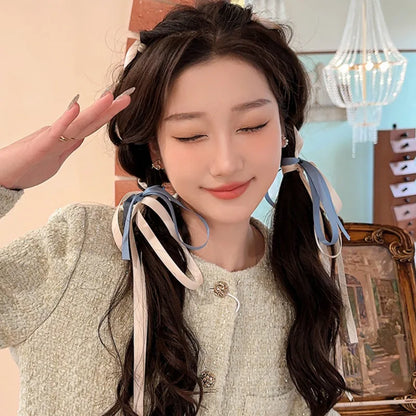 Vintage Large Velvet Bow Hair Clip Trend Long Ribbon Hairpins Barrettes Headband For Women Girl Hair Accessories Wedding Jewelry