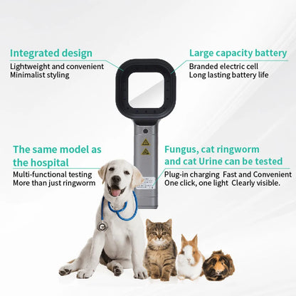 Woods Light Skin Examination For Cat Dog Ringworm Handheld UV Wood's lamp Skin Fungus Detector Vitiligo Pityriasis Versicolor